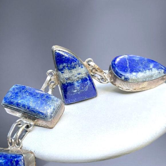 🌺ON SALE! Sterling & Lapis Bracelet - Picture 4 of 12